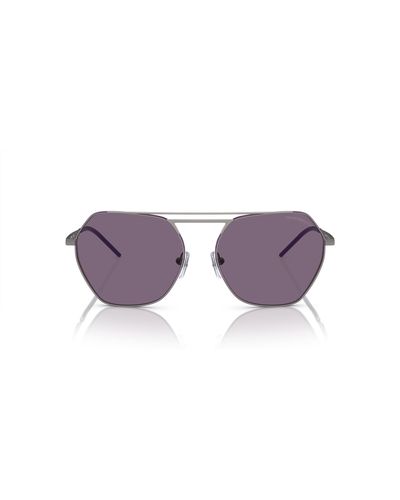 Emporio Armani Ea2148 Aviator Sunglasses - Purple
