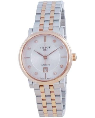 Tissot Womens Carson Auto 316l Stainless Steel Case With Rose Gold Pvd Coating Dress Watch Rose Gold 5n,grey T1222072203600 - Multicolor