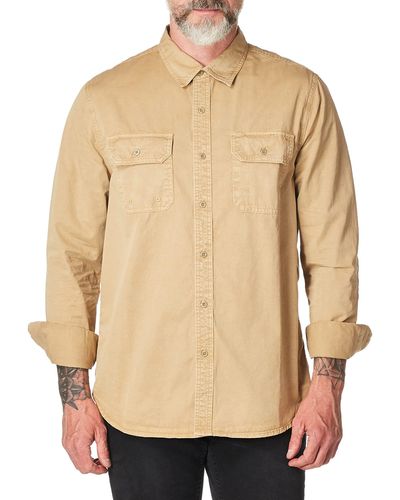 AG Jeans Mens The Benning Utility Long Sleeve Button Down Shirt - Brown