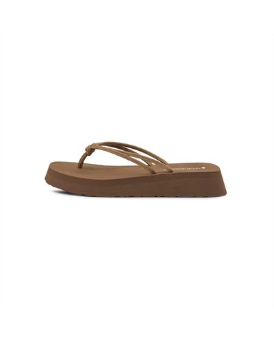 Volcom Forever Up Platform Sandal Flip Flop - Brown
