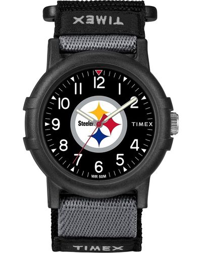 Timex Twzfsteya Nfl Recruit Pittsburgh Steelers Watch - Black