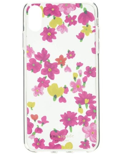 Kate Spade Jeweled Marker Floral Phone Case For Iphone X Plus Clear Multi One Size - Pink