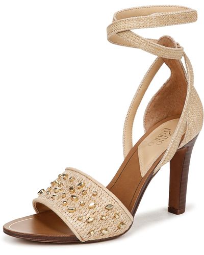 Franco Sarto S Eleanor Ankle Strap High Heel Sandal Natural 10 M