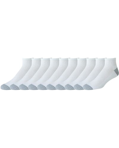 Amazon Essentials 10-pack Cotton Half Cushioned Ankle Socks White - Black