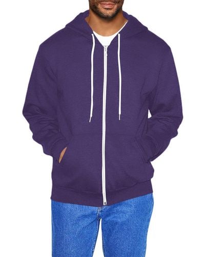 American Apparel Unisex-adult Flex Fleece Long Sleeve Zip Hoodie - Purple