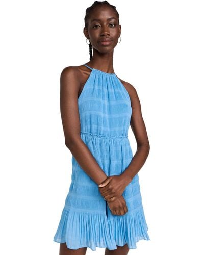 Rebecca Taylor Pleated Voile Short Dress - Blue