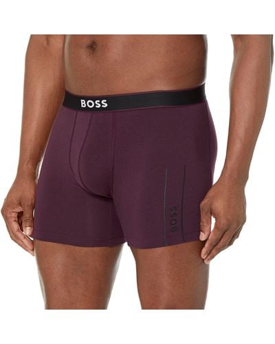 BOSS Boss Side Logo Cotton Stretch Boxer Brief - Purple