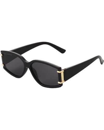 French Connection Monet Rounded Rectangle Sunglasses For - Black