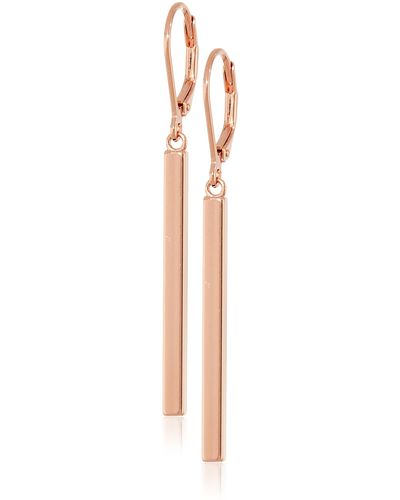 Amazon Essentials 14k Rose Gold Over Sterling Silver Bar Drop Earrings - Black