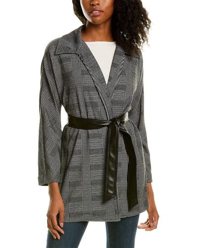 Anne Klein Dolman Slv Jkt Blk/anne White - Gray