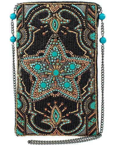 Mary Frances Lone Star Beaded Western Coin Purse - Green