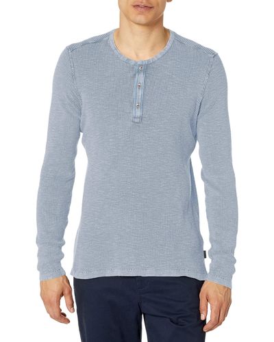 John Varvatos Memphis Waffle Henley - Blue