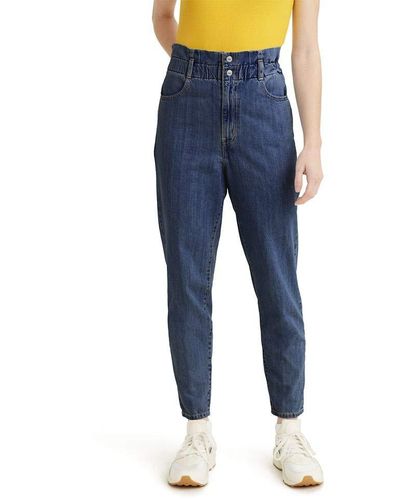 Levi's High Waisted Paperbag Jeans - Blue