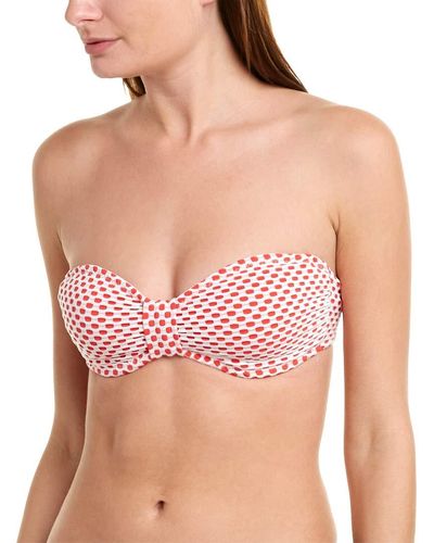 Shoshanna Knot Front Bandeau Bikini Top - Red