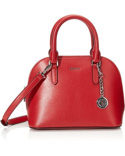 DKNY Bryant Leather Dome Satchel - Red