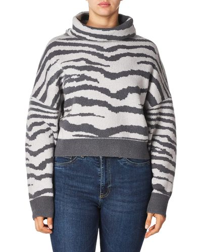 Kendall + Kylie Kendall + Kylie Plus Size Turtle Neck Sweater With Slit - Gray