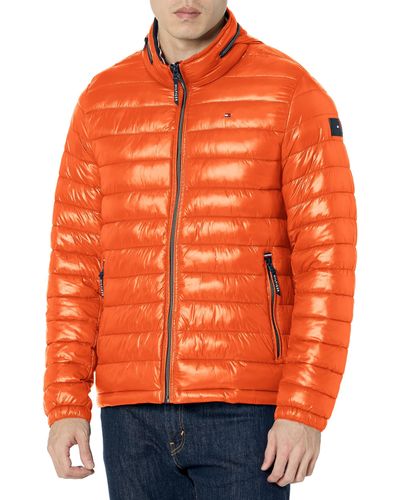 Tommy Hilfiger mens Tommy Jeans Badge Puffer Jacket, Florida Orange, Medium  US at  Men's Clothing store