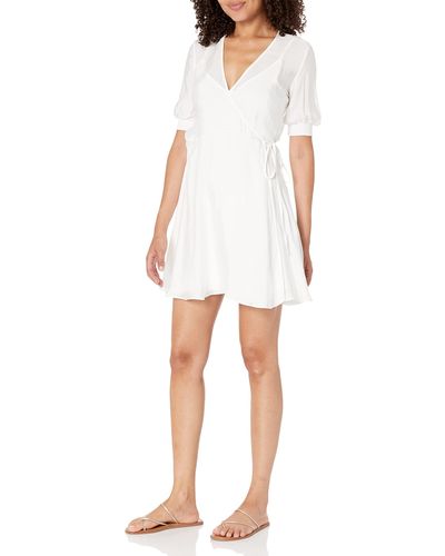 Emporio Armani A|x Armani Exchange Fluid Viscose Wrap Dress - White