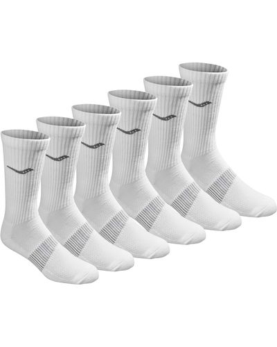 Saucony Mesh Ventilating Comfort Fit Performance Crew Socks - Metallic