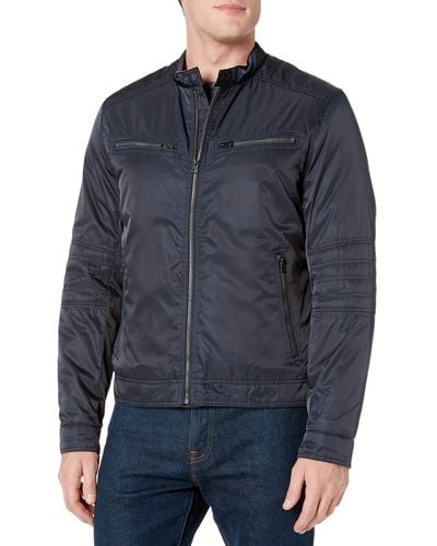 Lucky Brand Mens Spafford Moto Hipster Insulated Jacket - Blue