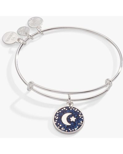 ALEX AND ANI Expandable Bangle Bracelet,shiny Silver,blue,bracelet