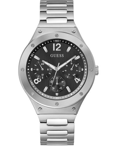 Guess Tone Stainless Steel Case With Black Dial & - Multicolour