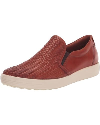 Ecco Soft 7 Woven Slip On 2.0 Trainer - Red