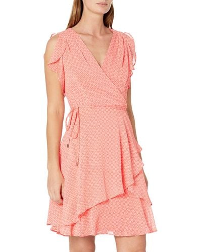 Tommy Hilfiger Island Medallion Chiffon Dress - Pink