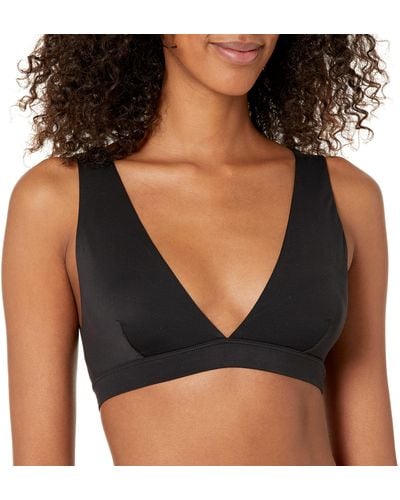 Hanes Womens Eco Luxe High Cut Triangle Dhy203 Bra - Black