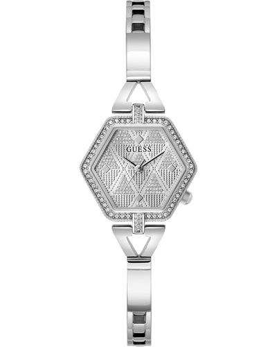 Guess Analog Silver-tone Steel Watch 28mm - White
