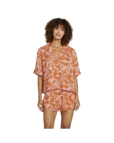 Volcom Excapism Oversized Button Front Shirt - Multicolor
