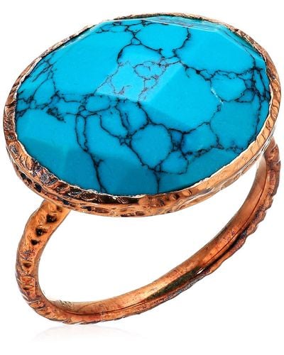 Argento Vivo Howlite Turquoise Ring - Blue