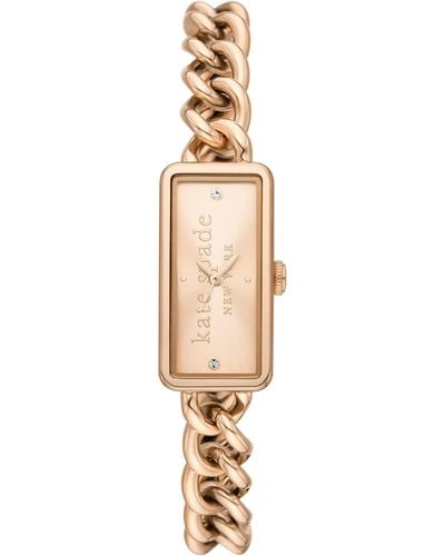 Kate Spade Rosedale Three-hand Rose Gold-tone Stainless Steel Chain Bracelet Watch - Metallic