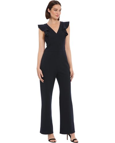 Donna Morgan Sleek Style Jumpsuit Office Workwear Event Guest Of - Black