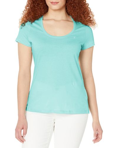 Nautica Womens Easy Comfort Scoop Neck Supersoft 100% Cotton Solid T-shirt T Shirt - Multicolor
