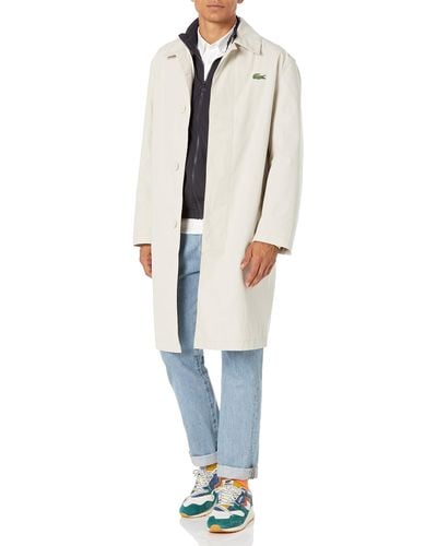 Lacoste Front Pocket Trench Coat - White