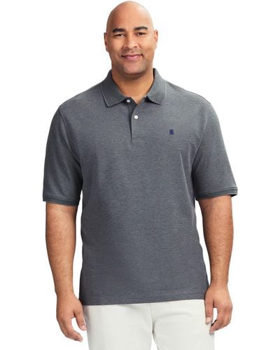 Izod Big And Tall Advantage Performance Short Sleeve Polo Shirt - Gray