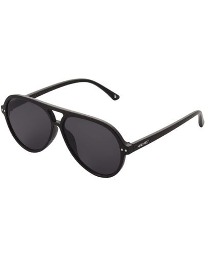 Nine West Anya Aviator Sunglasses - Black