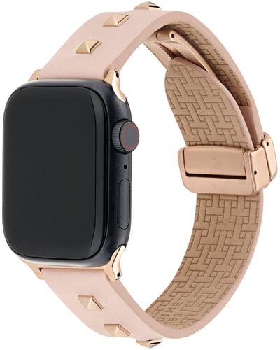 Ted Baker Light Pink Leather Strap With Studs For Apple Watch® - Black