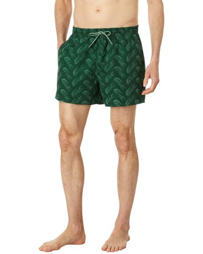 Lacoste Printed Swim Shorts - Green