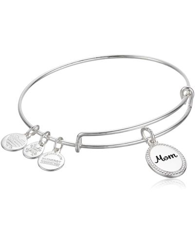 ALEX AND ANI Because I Love You Mom Expandable Wire Bangle Bracelet For - Metallic