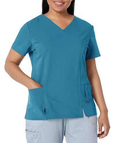 Dickies Plus Size Xtreme Stretch V-neck Scrubs Shirt - Blue