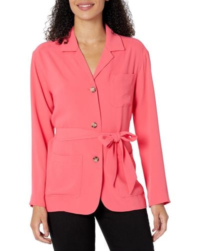 Vince Camuto Slouchy Patch Pocket Jacket - Pink