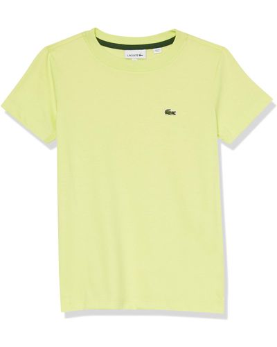 Lacoste Short Sleeve Crew Neck Classic Cotton T-shirt - Yellow