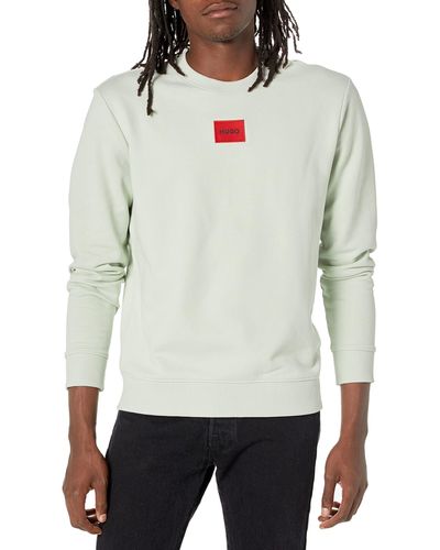 BOSS Hugo Regular Fit Square Logo Jersey Sweatshirt - White