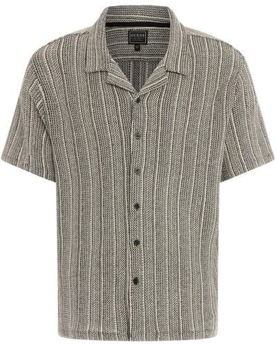 Guess Short Sleeve Mojave Knit Jacquard Shirt - Gray