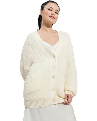 UGG Sherell Cloudfluff Cardigan Sweater - White