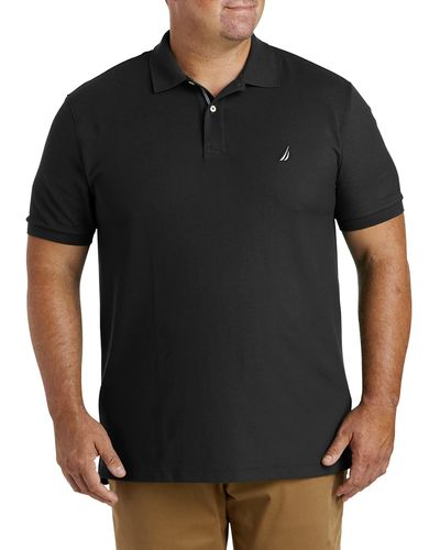 Nautica Big Short Sleeve Solid Deck Polo Shirt, True Black, 3xlt Tall