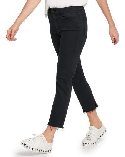 DKNY Rivington Slim Straight Crop Jeans - Black