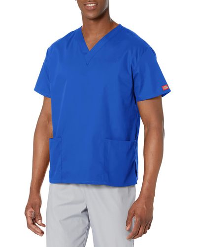 Dickies Plus Eds Signature Scrubs 86706 Missy Fit V-neck Top - Blue